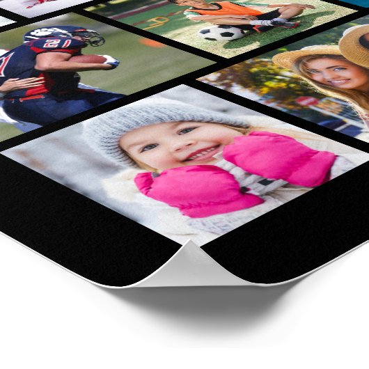 Eenvoudige 88 fotocollage aangepaste kleur poster (Hoek)