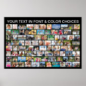 Eenvoudige 88 fotocollage aangepaste kleur poster (Voorkant)