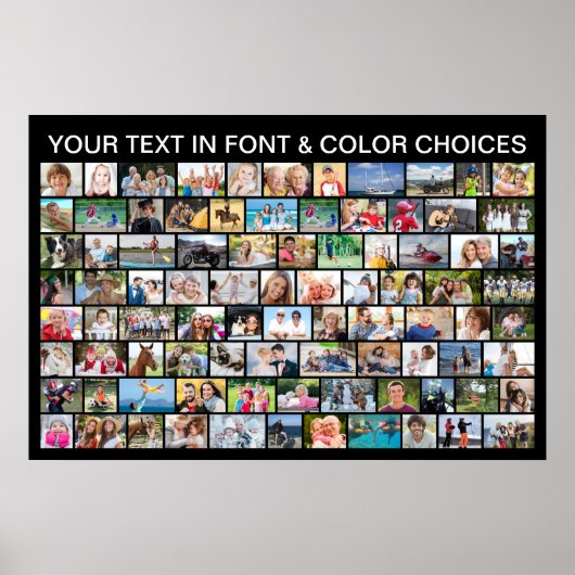 Eenvoudige 88 fotocollage aangepaste kleur poster (Voorkant)