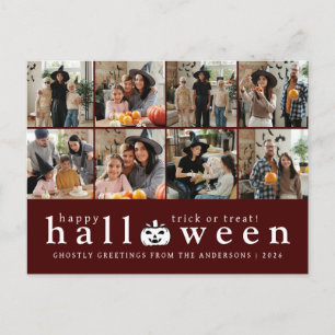 Eenvoudige 8 foto's spooky groeten Gelukkig Hallow Feestdagenkaart