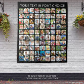 Eenvoudige 90 fotocollage gepersonaliseerd zwart wandkleed