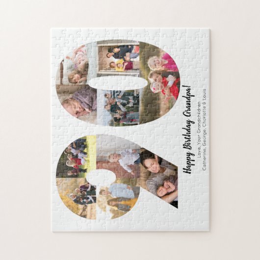 Eenvoudige 90e-nummerfoto Collage aangepaste groet Legpuzzel (Verticaal)