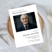 Eenvoudige 90ste foto Verjaardag Zwart & Wit Party Kaart