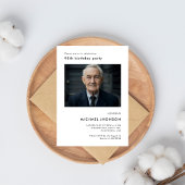 Eenvoudige 90ste foto Verjaardag Zwart & Wit Party Kaart