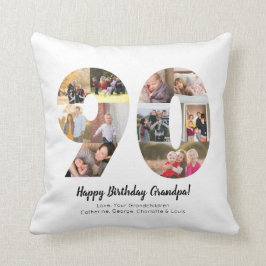 Eenvoudige 90ste nummer fotocollage aangepaste gro kussen