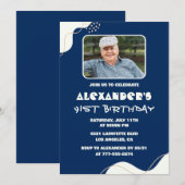 Eenvoudige 91e verjaardagsuitnodigingen Mannen Fot Kaart (Voorkant / Achterkant)