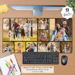 Eenvoudige 9 Aangepaste kleurenfoto's op maat Bureaumat<br><div class="desc">Creëer uw eigen aangepaste kleur foto bureau mat met behulp van deze eenvoudig te uploaden foto collage sjabloon met 9 afbeeldingen van verschillende vormen en maten en gepersonaliseerd met een naam, monogram of tekst in uw keuze van lettertype stijlen en kleur. U kunt de voorbeeldtekst verwijderen om leeg te blijven...</div>