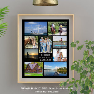 Eenvoudige 9 Foto Collage Aangepaste Kleur Persoon Poster