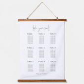 Eenvoudige 9 Tafel Bruiloft Zitplaats Chart Hangend Wandkleed (Voorkant)