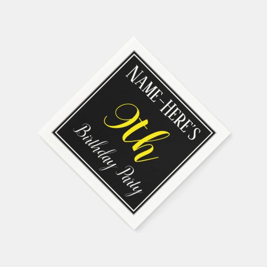 Eenvoudige 9e verjaardag met aangepaste naam servetten (Hoek)
