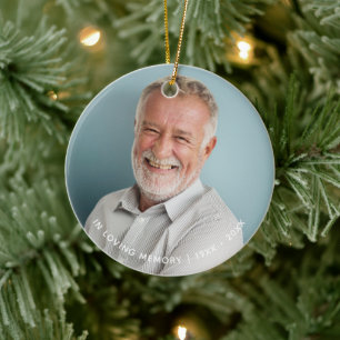 Eenvoudige Aandenkenfoto In Lieve Herinnering Keramisch Ornament