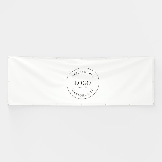 Eenvoudige aanduiding van het merk 'Custom Logo ba Spandoek (Horizontaal)