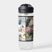 Eenvoudige, aangepaste 12 foto-Collage-reeks, op m Waterfles (Voorkant)