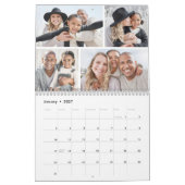 Eenvoudige aangepaste 4 foto collage 2027 kalender (Jan 2027)