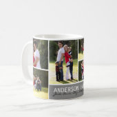Eenvoudige Aangepaste 7 Fotofamilie Collage Modern Koffiemok (Voorkant links)
