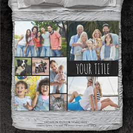 Eenvoudige, aangepaste 8 foto's voor het kleuren v fleece deken