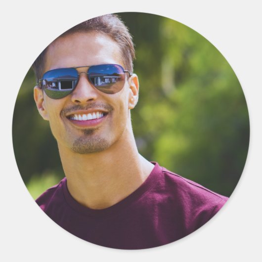 Eenvoudige Aangepaste Afbeelding Sticker, Aangepas Ronde Sticker (Voorkant)