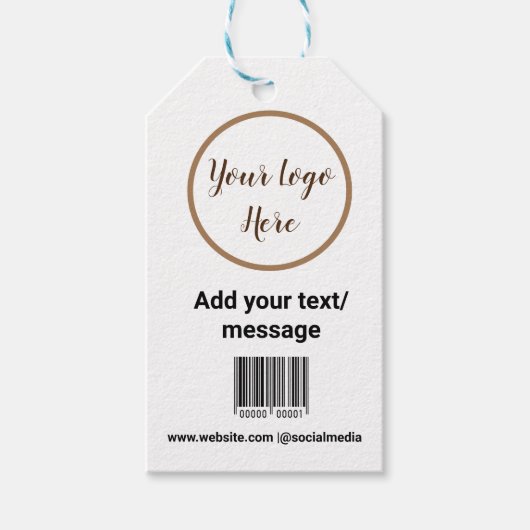eenvoudige aangepaste barcode voeg uw tekst websit cadeaulabel (Voorkant)