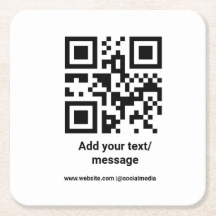 eenvoudige aangepaste barcode voeg uw tekst websit kartonnen onderzetters