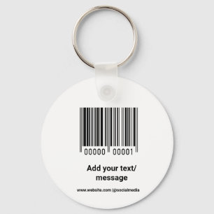 eenvoudige aangepaste barcode voeg uw tekst websit sleutelhanger