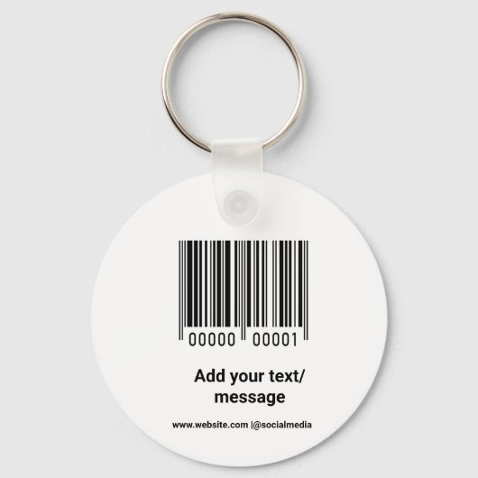 eenvoudige aangepaste barcode voeg uw tekst websit sleutelhanger (Voorkant)