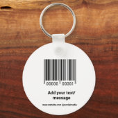 eenvoudige aangepaste barcode voeg uw tekst websit sleutelhanger (Voorkant)