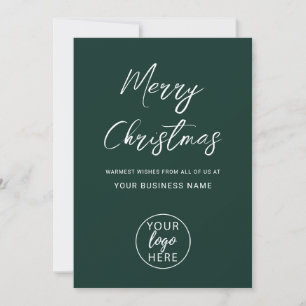 Eenvoudige aangepaste bedrijfslogo Prettig kerstfe Feestdagenkaart