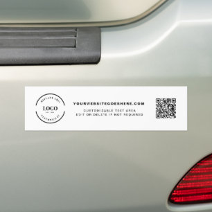 Eenvoudige aangepaste bedrijfslogo QR-code website Bumpersticker
