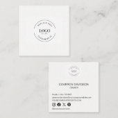 Eenvoudige aangepaste bedrijfsnaam en titel voor b vierkante visitekaartje (Voorkant / Achterkant)