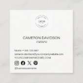 Eenvoudige aangepaste bedrijfsnaam en titel voor b vierkante visitekaartje (Achterkant)