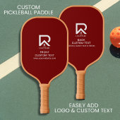 Eenvoudige aangepaste bedrijfsvoering Logo en teks Pickleball Paddle