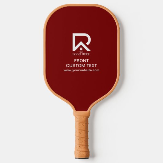 Eenvoudige aangepaste bedrijfsvoering Logo en teks Pickleball Paddle (Voorkant)