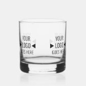 Eenvoudige aangepaste bedrijfsvoering Logo rondom Whisky Glas (Voorkant)