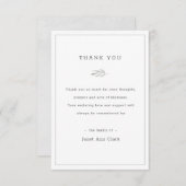 Eenvoudige Aangepaste Begrafenis en Sympathie Dank Bedankkaart (Voorkant / Achterkant)