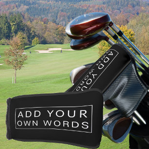 Eenvoudige aangepaste bewoording Zwart-wit putter Golfheadcover