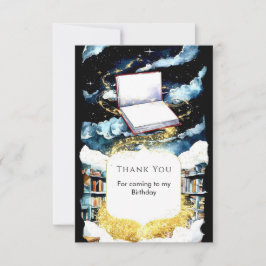 Eenvoudige Aangepaste Bibliotheek Sprookjes Verjaa Bedankkaart