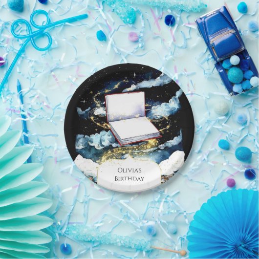 Eenvoudige aangepaste bibliotheek verhalenboek Ver Papieren Bordje (Feest)