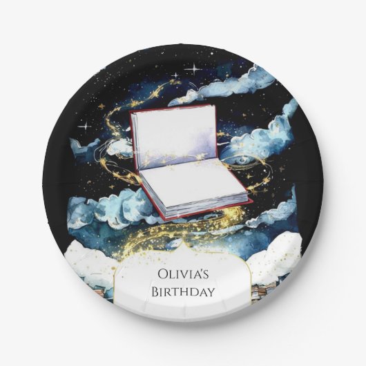 Eenvoudige aangepaste bibliotheek verhalenboek Ver Papieren Bordje (Voorkant)