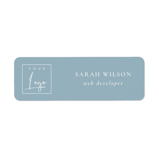 Eenvoudige, aangepaste, blauwe Logo voor speciale  Etiket (Voorkant)