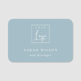 Eenvoudige, aangepaste, blauwe Logo voor speciale  Naamplaatje