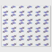 eenvoudige aangepaste blauwe paarse zwarte bladere cadeaupapier (Vlak)
