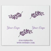 eenvoudige aangepaste blauwe paarse zwarte bladere cadeaupapier (Vlak)