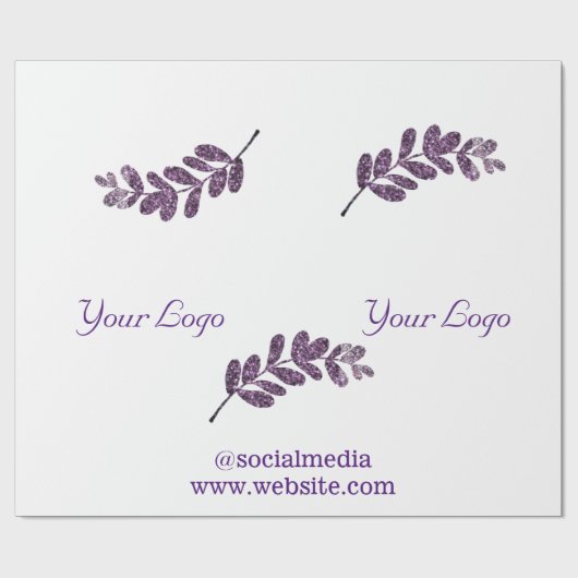 eenvoudige aangepaste blauwe paarse zwarte bladere cadeaupapier (Vlak)