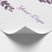 eenvoudige aangepaste blauwe paarse zwarte bladere cadeaupapier (Hoek)