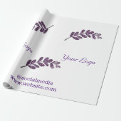 eenvoudige aangepaste blauwe paarse zwarte bladere cadeaupapier (Uitgerold)