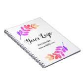 eenvoudige aangepaste blauwe paarse zwarte bladere notitieboek (Rechterzijde)