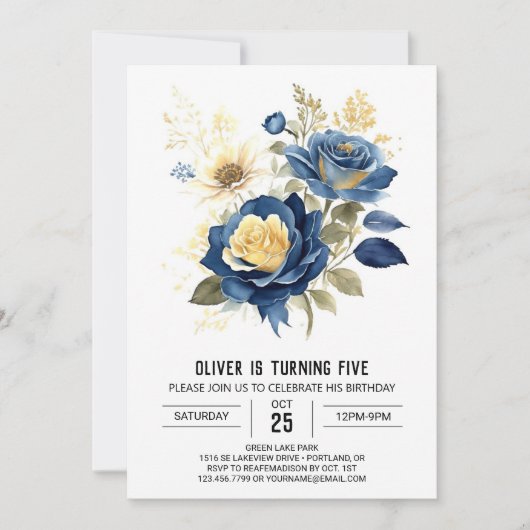 Eenvoudige aangepaste bloemen verjaardag kaart (Voorkant)