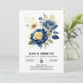 Eenvoudige aangepaste bloemen verjaardag kaart (Staand voorkant)