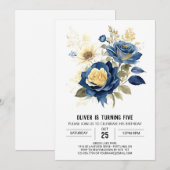 Eenvoudige aangepaste bloemen verjaardag kaart (Voorkant / Achterkant)