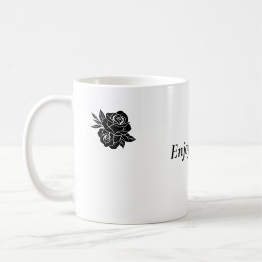 Eenvoudige aangepaste bloemtekst koffiemok (Links)